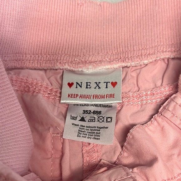 Next Pink Casual cargo style capri pants with Embroidered details - Picture 2 of 7